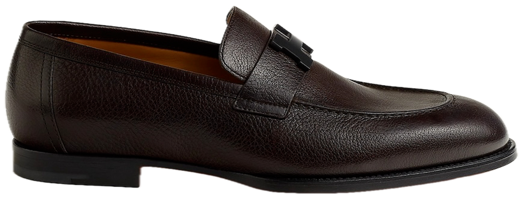 Giày Hermes Honoré Moccasin 'Ebony Brown' H251862ZAME400