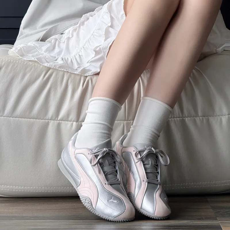 Alternative view of Giày Puma Bella V2 Leather 'Silver & Pink' 404043-03