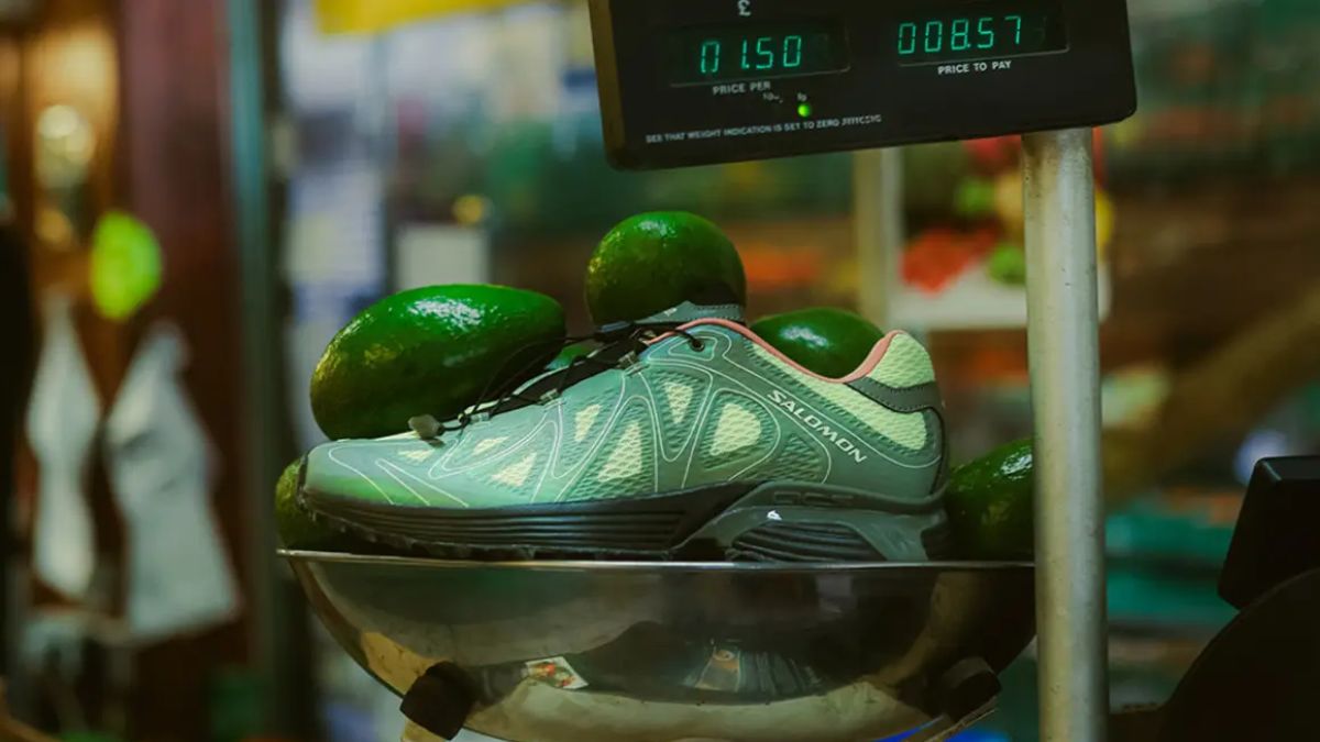 END. x Salomon XT-Whisper Avocado - Giay sneaker lay cam hung tu qua bo voi phoi mau xanh la cay va trang, thiet ke doc dao va cong nghe tien tien.