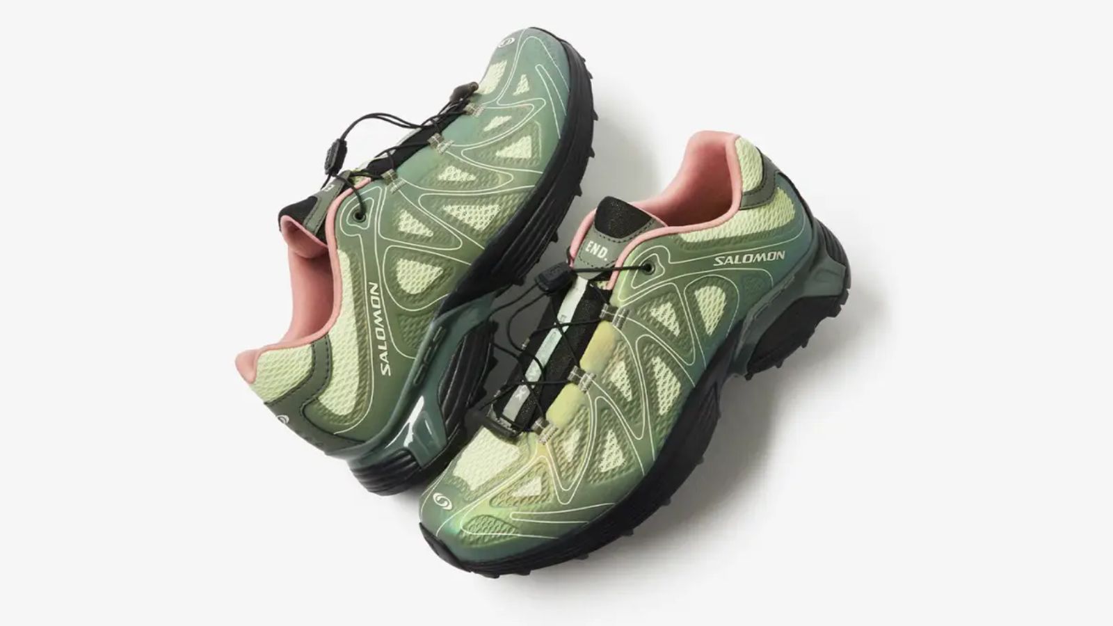 Hinh anh 5: END. x Salomon XT-Whisper Avocado - Giay sneaker lay cam hung tu qua bo voi phoi mau xanh la cay va trang, thiet ke doc dao va cong nghe tien tien.