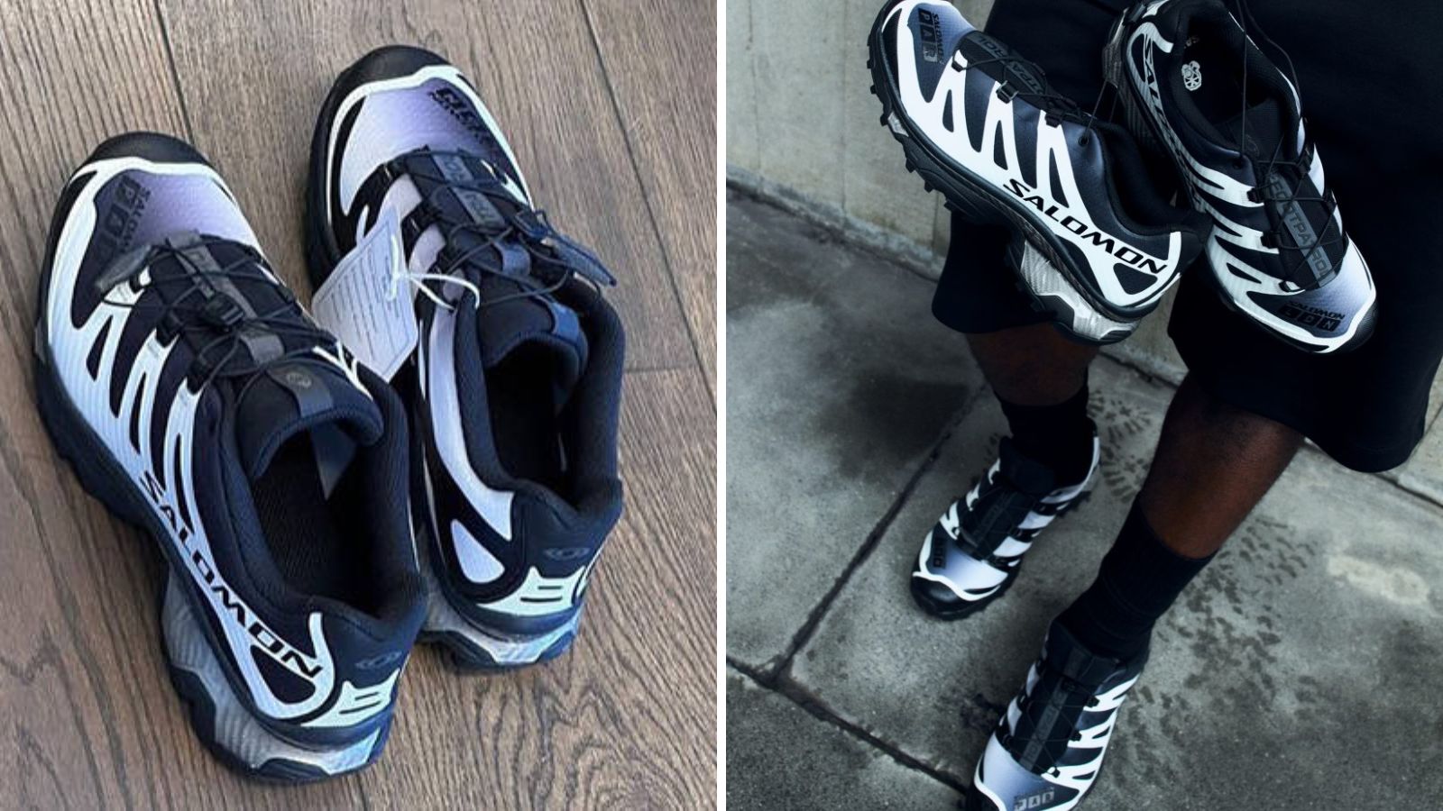 Hinh anh 6: Footpatrol x Salomon XT-4 Black Vanilla Ice, doi giay voi thiet ke gradient den trang, bieu tuong thoi trang London va Paris.