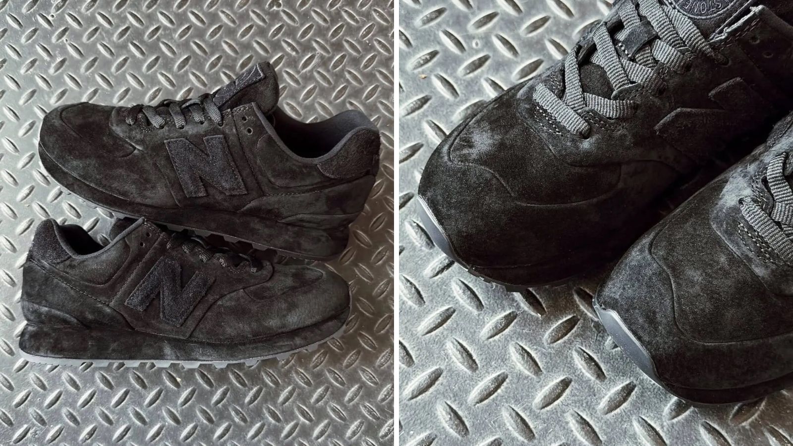 Hinh anh 7: Stone Island x New Balance 574 Ghost: Giay sneaker toi gian voi ba phoi mau Dark Brown, Grey, Navy, ra mat tai London Fashion Week.