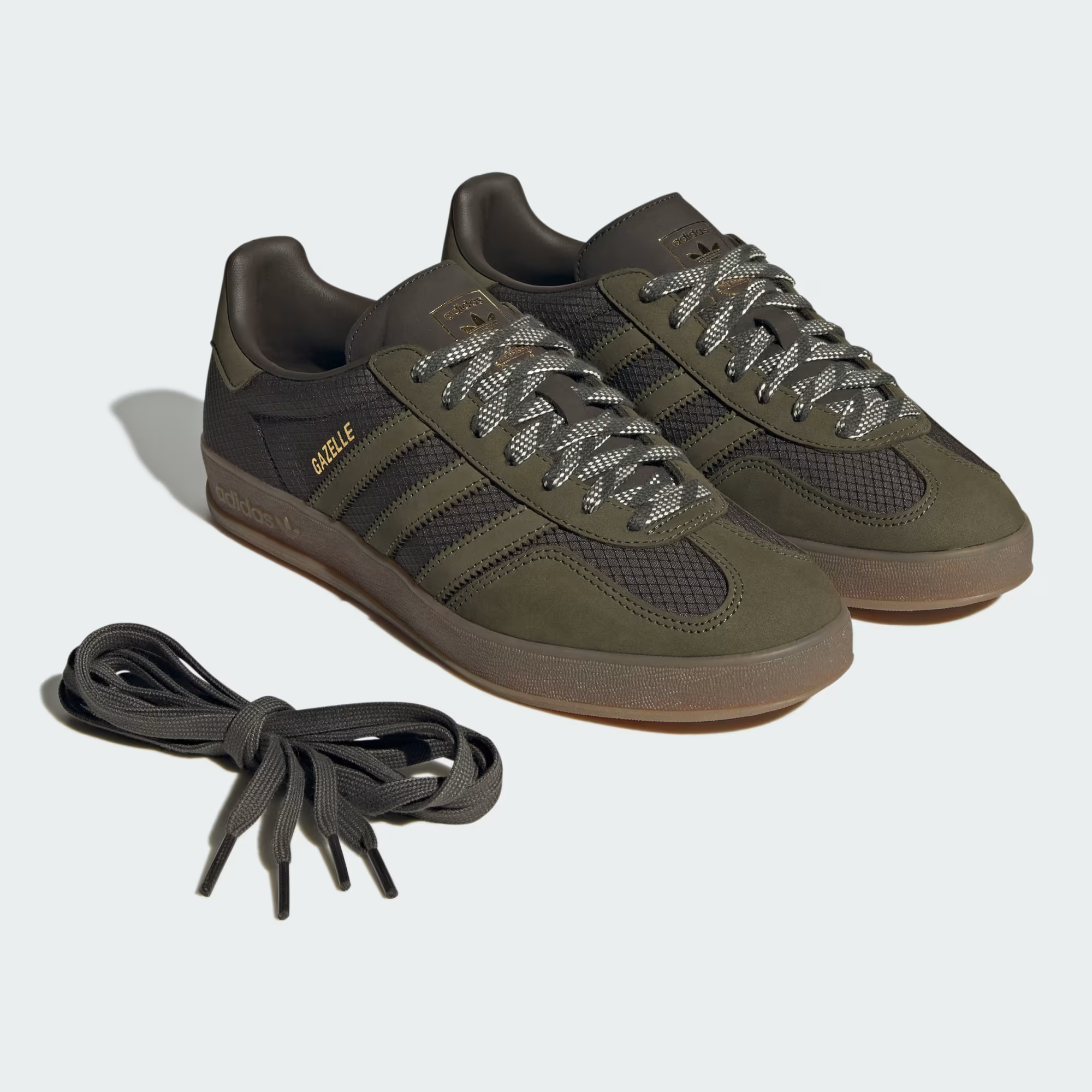 Giày Adidas Gazelle Indoor 'Shadow Olive' JQ8396 - Ảnh 6