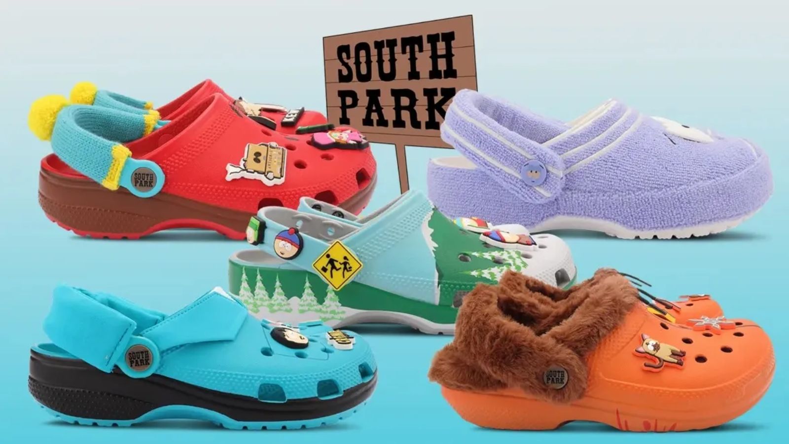 Hinh anh 1: Bo suu tap Crocs x South Park voi thiet ke tu cac nhan vat hoat hinh noi tieng.