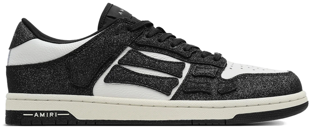 Giày Amiri Skel Top Low Shimmer 'Black White' AWFOSR1037-002