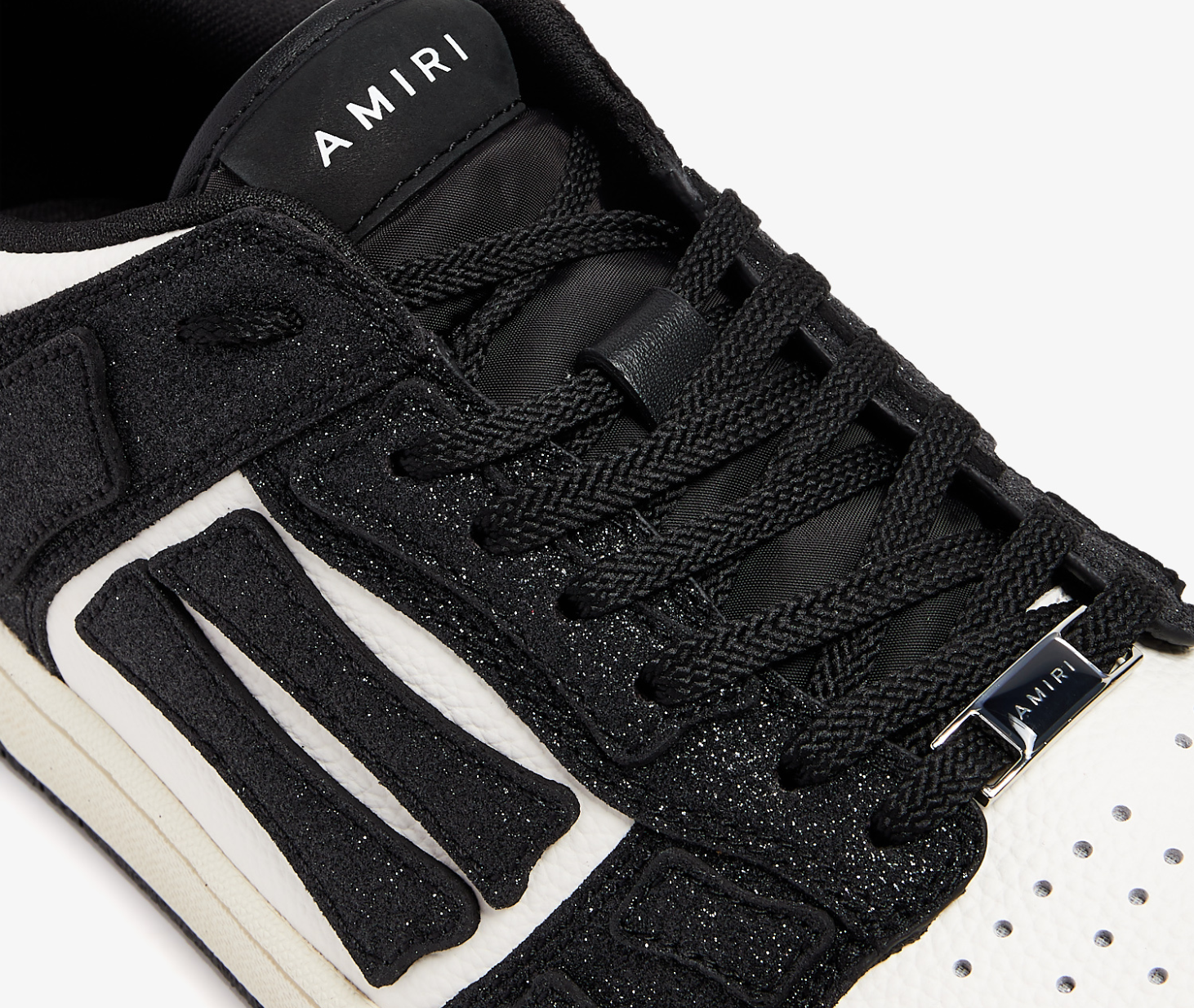 Alternative view of Giày Amiri Skel Top Low Shimmer 'Black White' AWFOSR1037-002