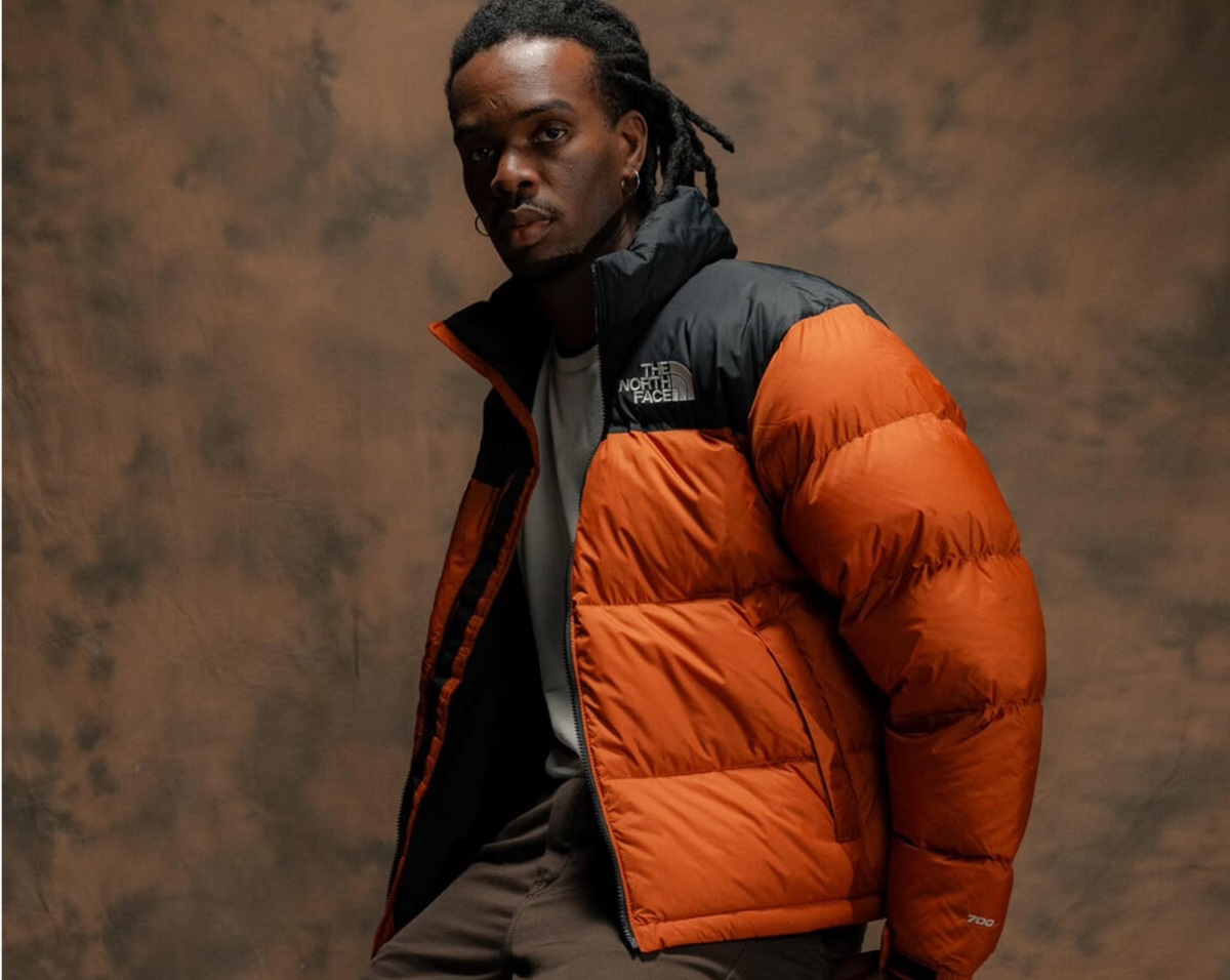 Hinh anh 4: Logo The North Face tren ao khoac giua day nui tuyet, bieu tuong phieu luu