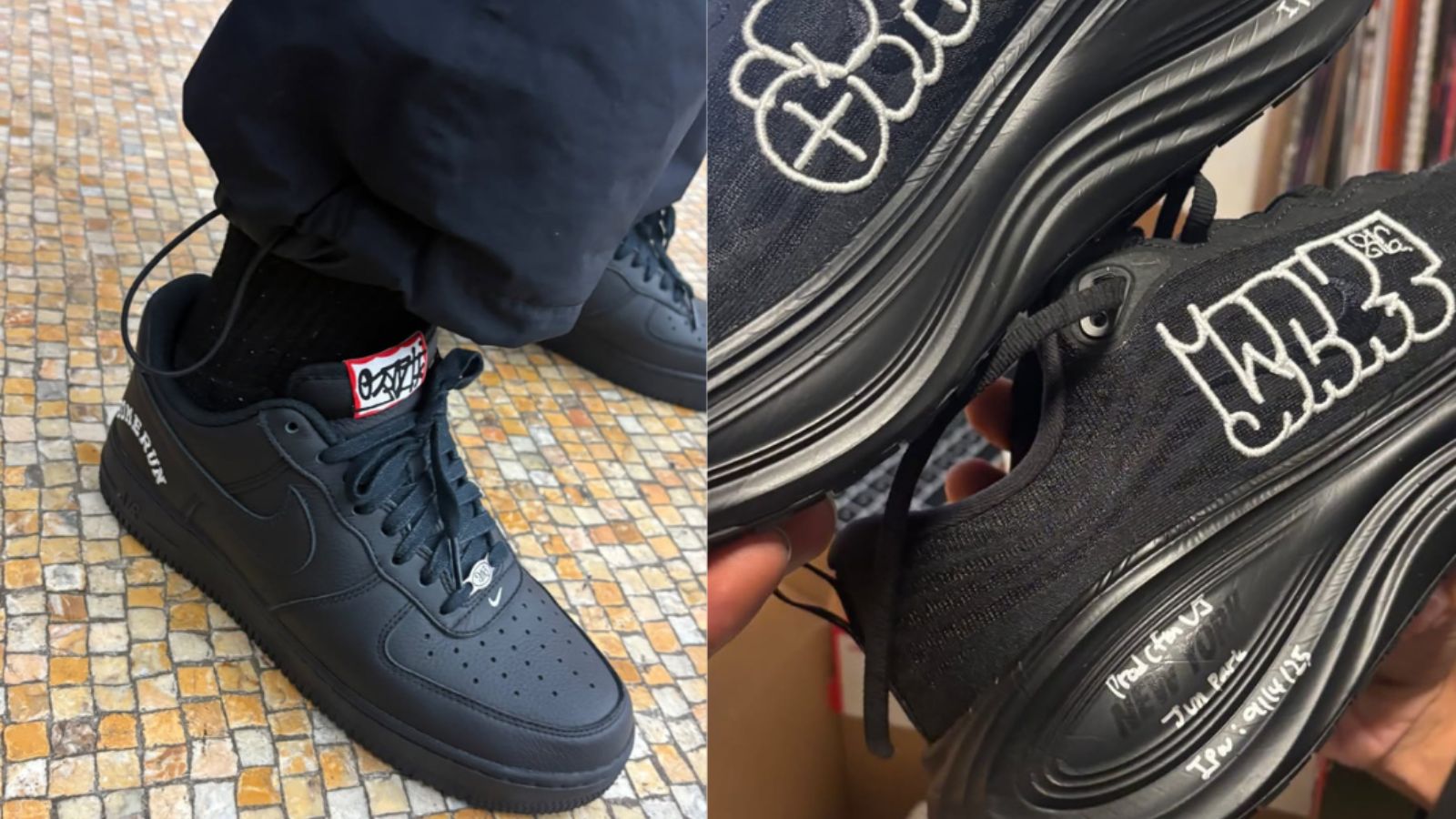 Hinh anh 1: HOMERUN x Nike Air Force 1 va Vomero Plus moi trong bo suu tap triple black