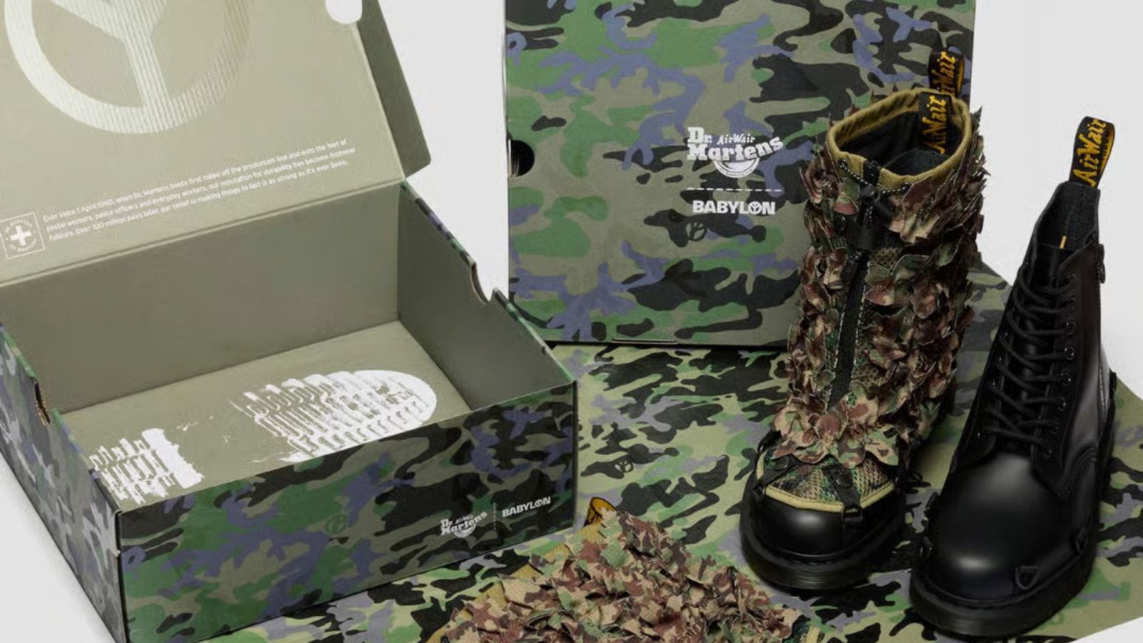 Hinh anh 6: Dr. Martens 1460 Babylon Black Camo voi hoa tiet camo den xam manh me